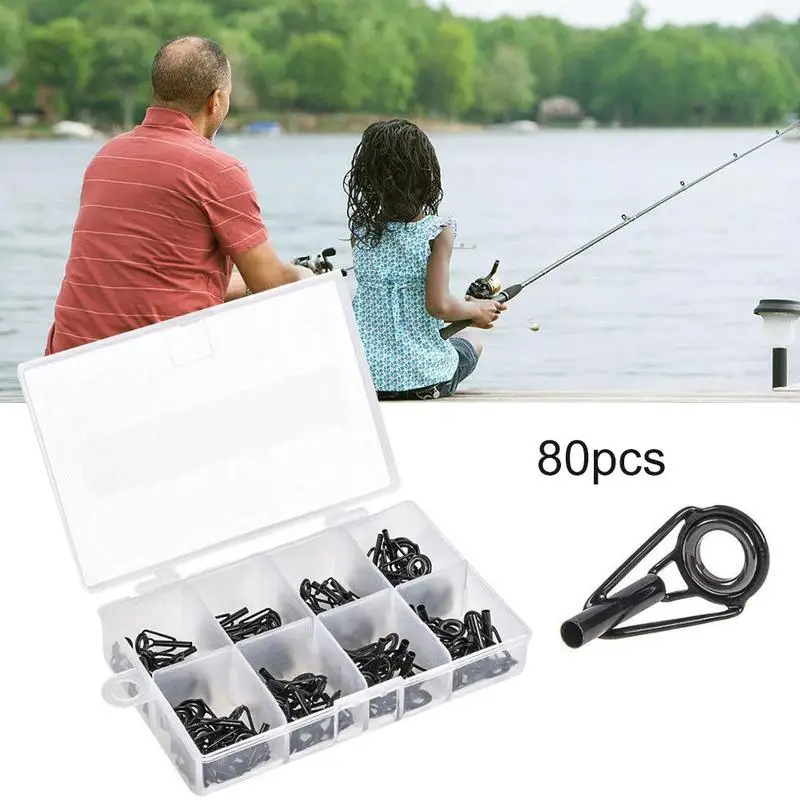 80 шт. удочка для морской рыбалки направляющий наконечник топ кольцо ремонта глаз