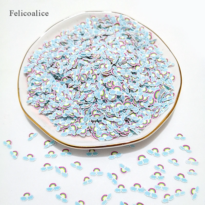 

20g/Bag Rainbow Slices Slime Additives Soft for Nail Art Beauty Decor Slime Filler Supplies Charms Accessories Toys