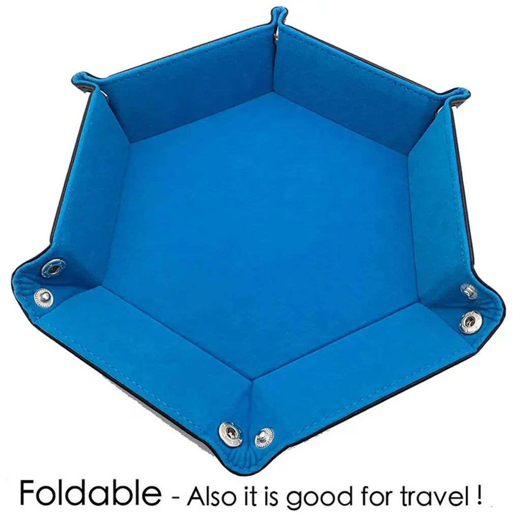 Складная кости лоток коробка из искусственной кожи складной шестигранный монета