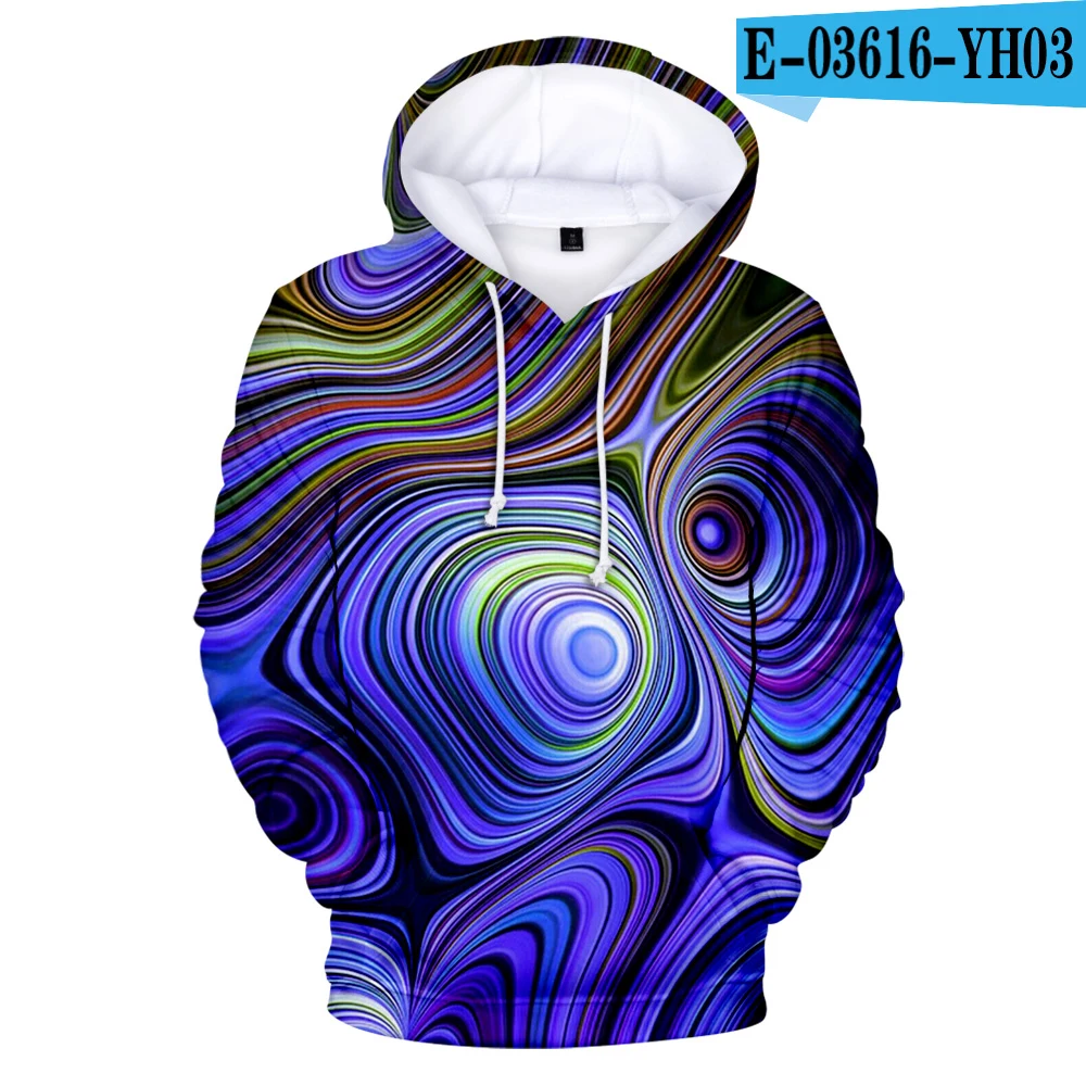 Королевский синий Для мужчин/для женщин Красочные Tie Dye толстовки Толстовка повседневное волшебный вихревой узор 3D пот Топы Crewneck Hoondie осень зима загрязнители - Цвет: Королевский синий