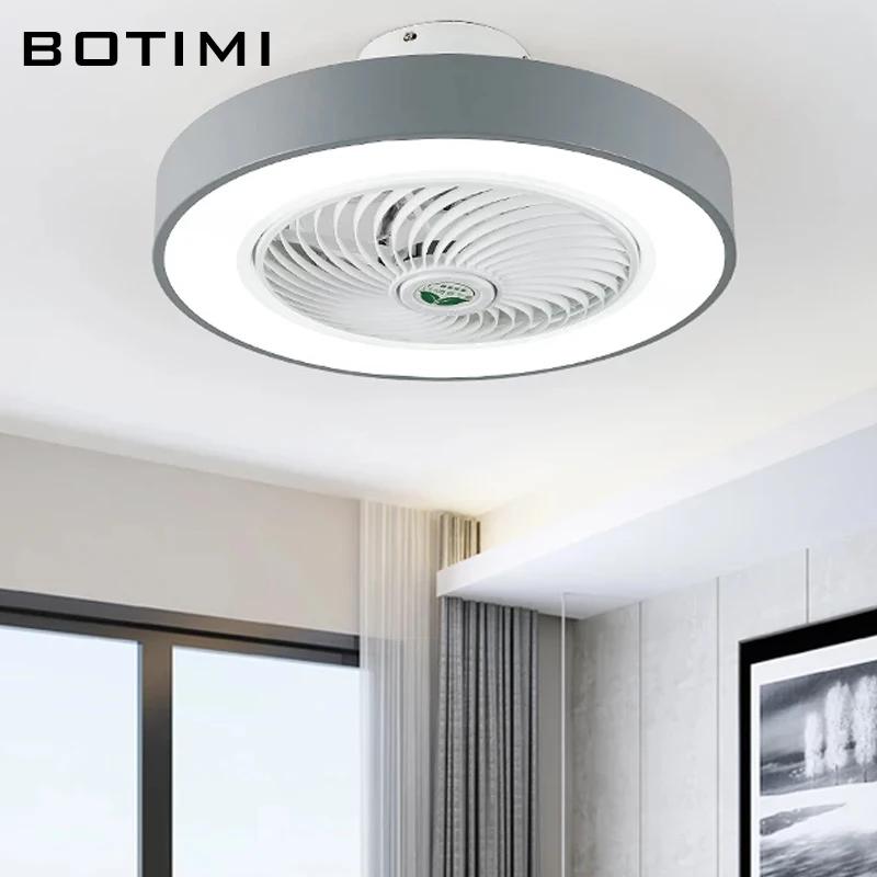 Светодиодный потолочный вентилятор BOTIMI светильник с подсветкой для