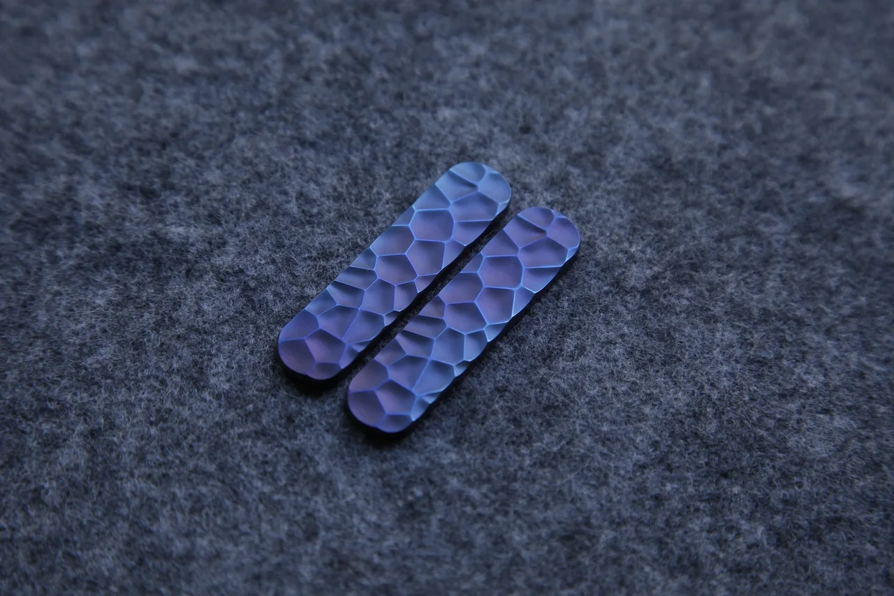 

58mm Titanium Alloy Chip Handle Stone Pattern Grilled Blue Suitable For DIY Change Handle Accessories