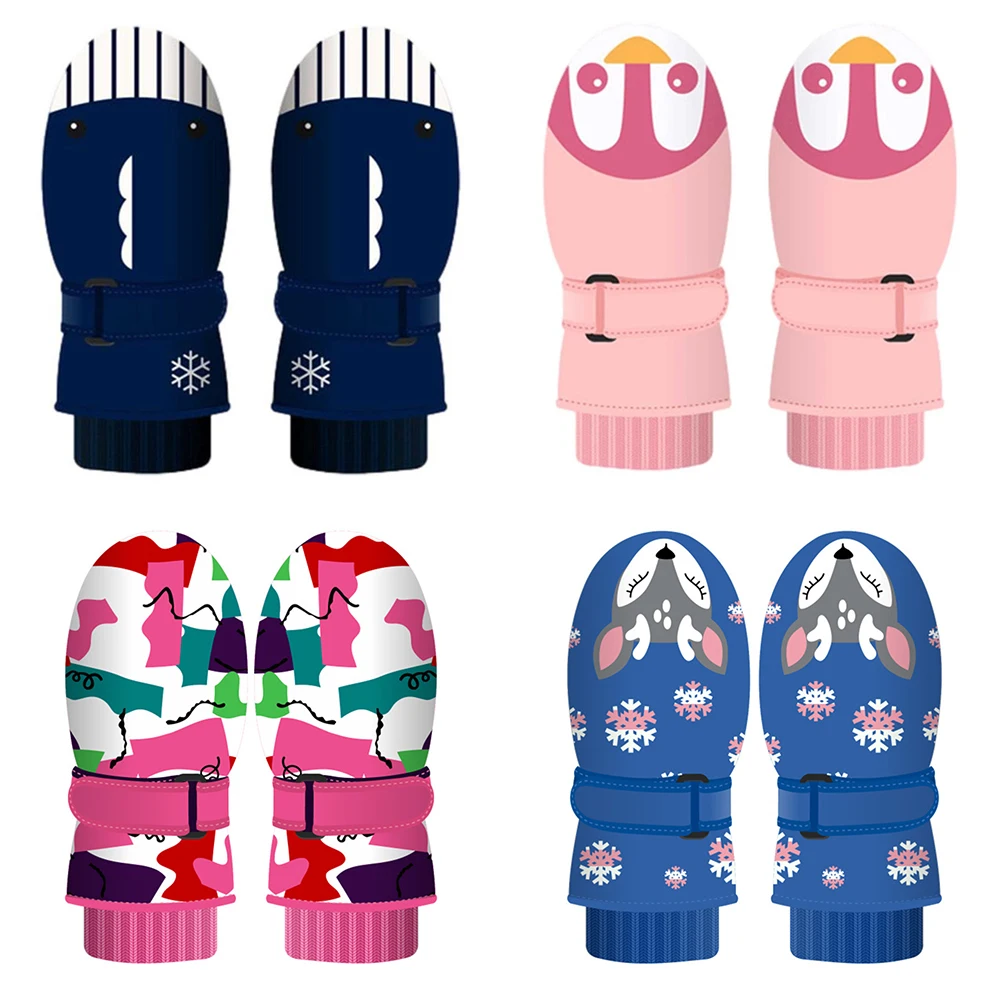 

Children Snow Gloves Kids Ski Winter Mittens Windproof Waterproof Snow Mittens for Boys Girls Winter Sports Mittens