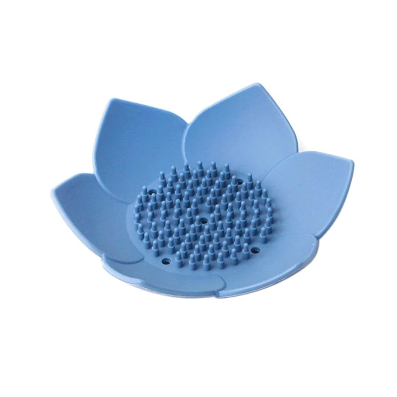 

Petal Shape Soap Box Silicone With Drain Holes Anti-Slip Bathroom Soap Kitchen Sponge Holder Flower Soap Tray Durable Hot