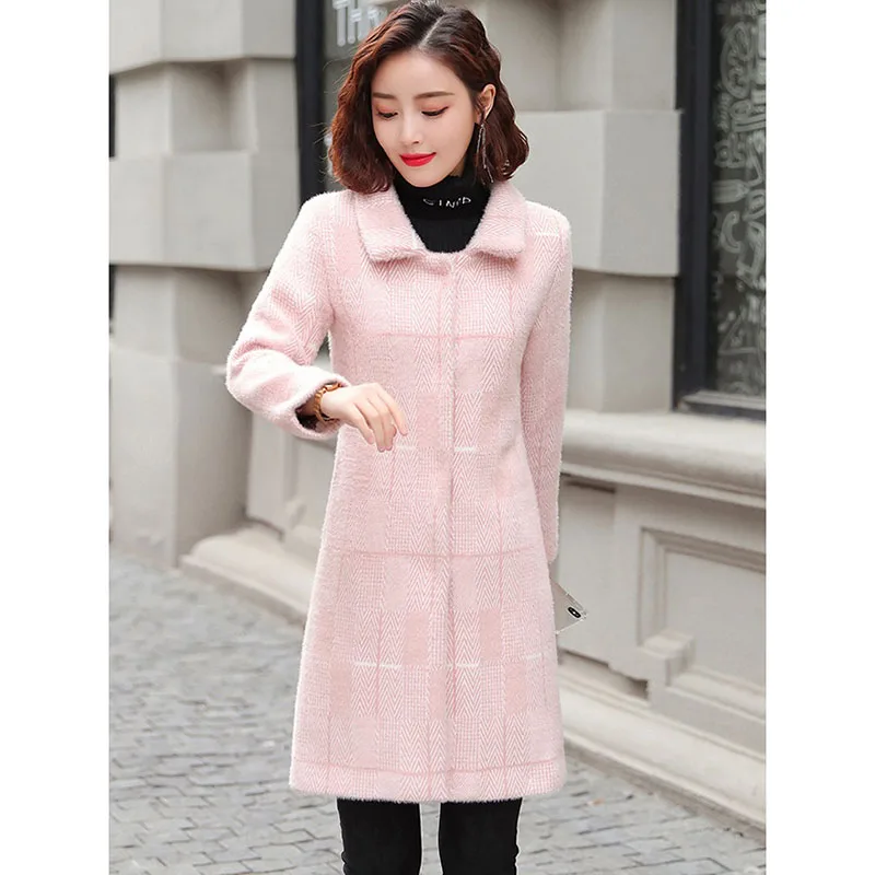 Женское длинное кашемировое пальто элегантная верхняя одежда из искусственной