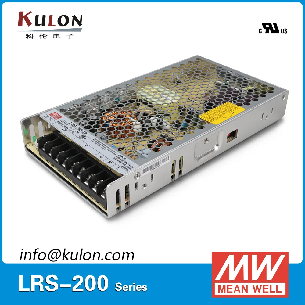 Оригинал Mean well LRS 200 12 AC/DC одиночный выход Вт 17 а в импульсный источник питания