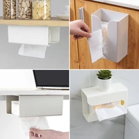 self adhesive facial tissue box wall mounted baby wipes paper storage boxes kitchen bathroom napkin towel holder dispenser case