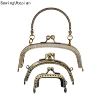 3pcs vintage metal frame for purse bag sewing diy semicirc frame purse handle coin bags metal kiss clasp lock frame accessories
