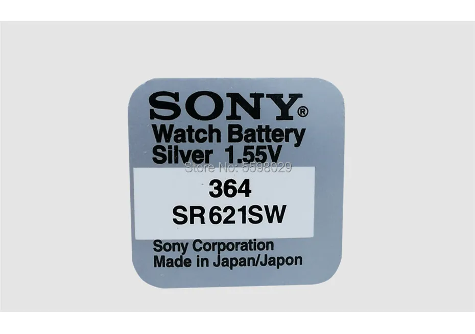 Батарейка для часов Sony SR621SW V364 SR60 SR621 AG1 10 шт./лот оригинальная однозернистая 1 55 в