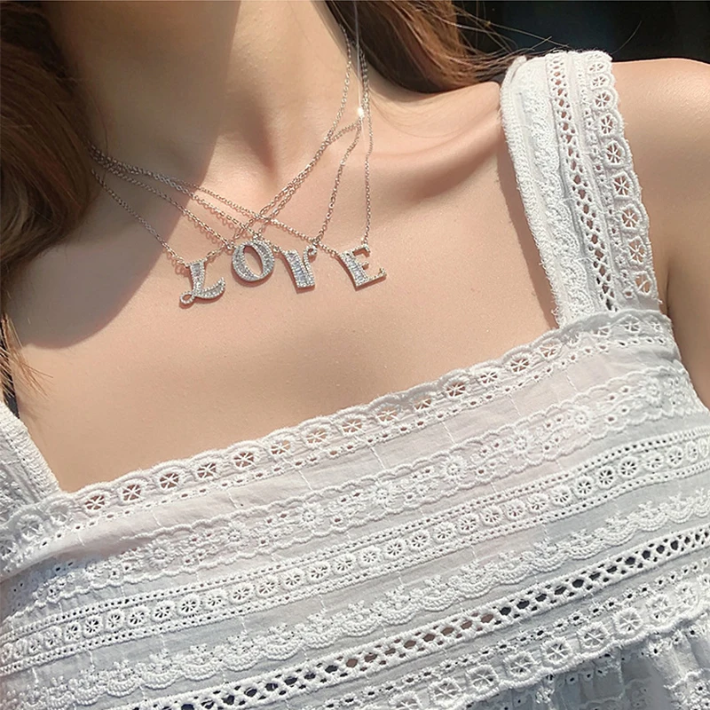 Ожерелье женское из серебра 925 пробы с подвеской в виде букв оригинала | Украшения