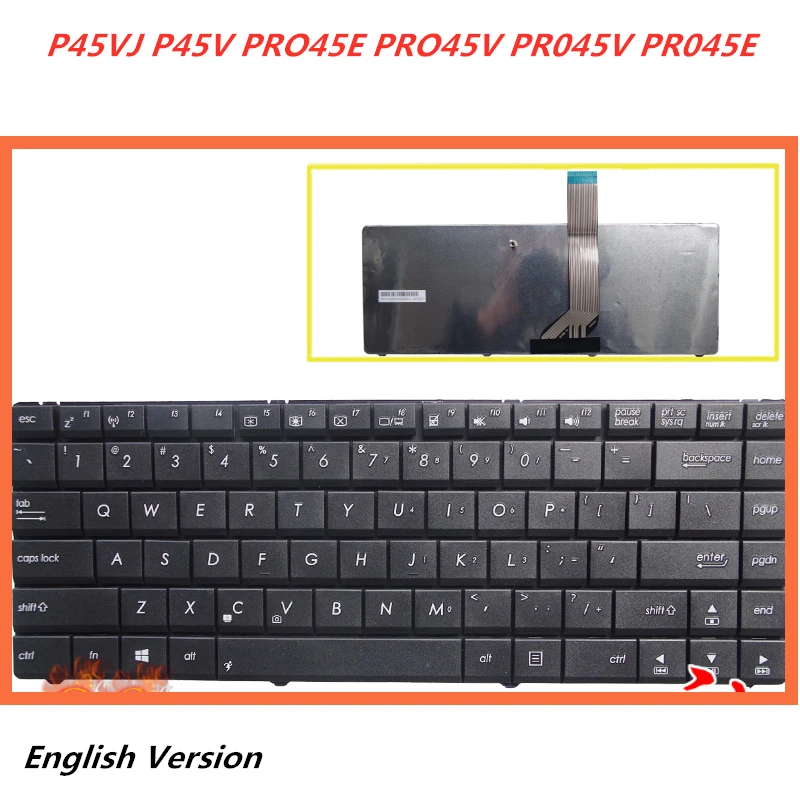 

Клавиатура с английской раскладкой для ноутбука Asus P45VJ P45V PRO45E PRO45V PR045V PR045E