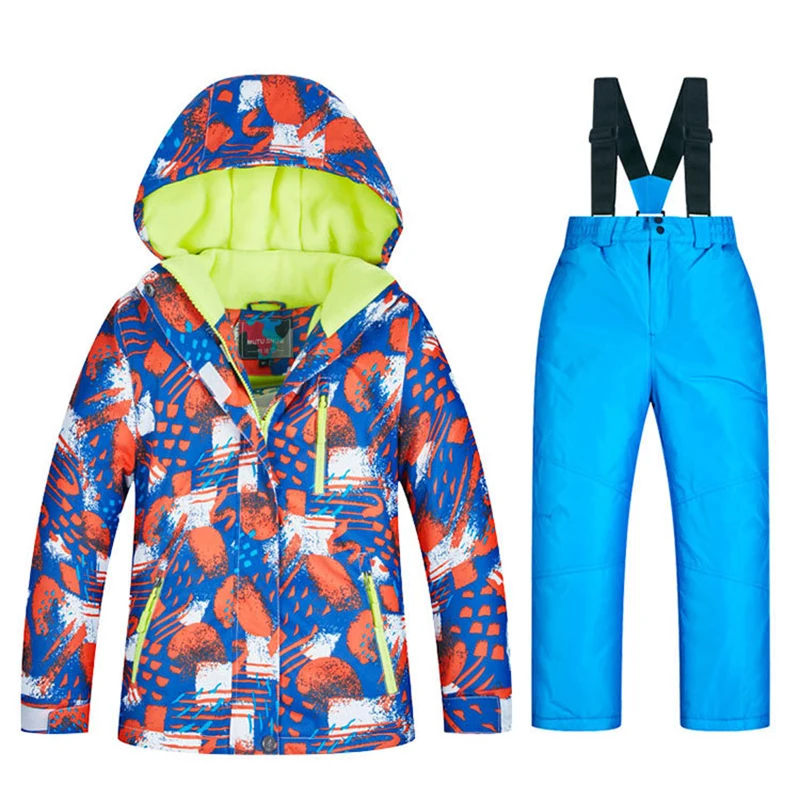 

High Quality Kids Ski Suit Children Windproof Waterproof Colorful for Boy Snowboard Snow Jacket and Pants Winter Dress