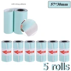 Самоклеящаяся термобумага 57x30 POS принтер 5 рулонов мини-принтер Мобильный Bluetooth кассовый аппарат бумажная наклейка бумажный принтер