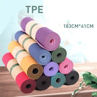 183cm61cm8mm two color yoga mat tpe non slip waterproof high elastic dance exercise fitness mat for beginners training at home