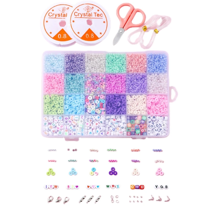 

Assorted Beads For Crafts Color Glass Beads For Jewelry Making Pony Beads Seed Bead Bracelet Making Kit Amblyopia Train