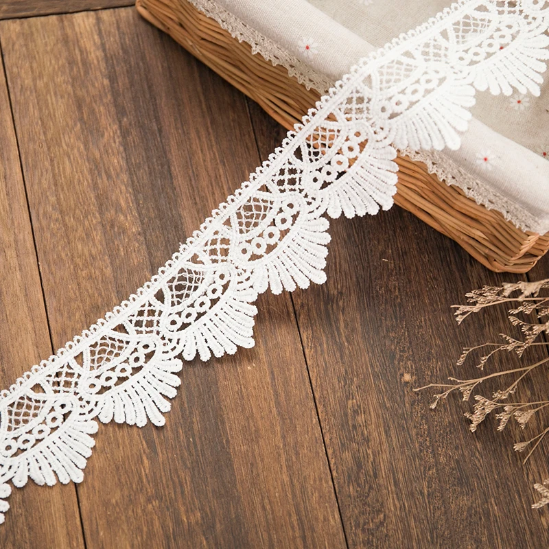 

2yards/lot white lace ribbon Embroidered Applique Neckline for sewing decor diy garment handmade craft accessories lace fabric