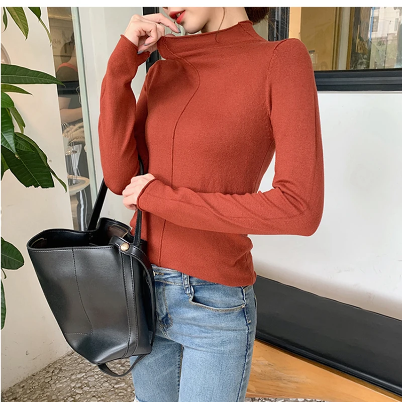 

Autumn Winter Turtleneck Solid Women Pullovers Sweater Casual Woolen Warm Long Sleeve Sweater Female Sweater