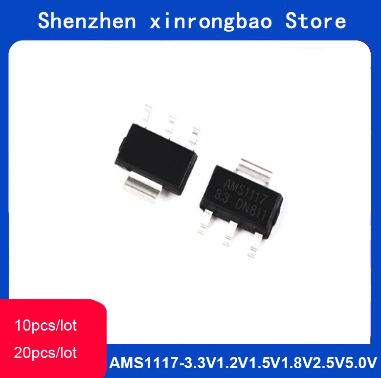 Регулятор напряжения LM1117 10-20 шт. IC REG LIN AMS1117 1 2 V 5 8 3 5V ADJ SOT223 1117 | Электронные