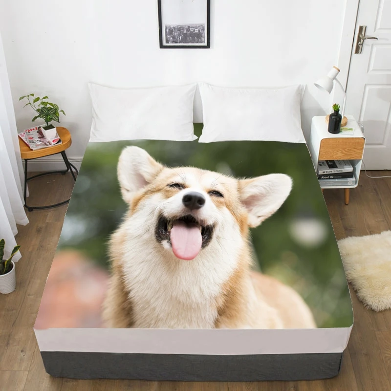 3D простыня, простыня с эластичной королевой/на заказ, наматрасник 180/150*200/160x200 в форме животных милый кот узор