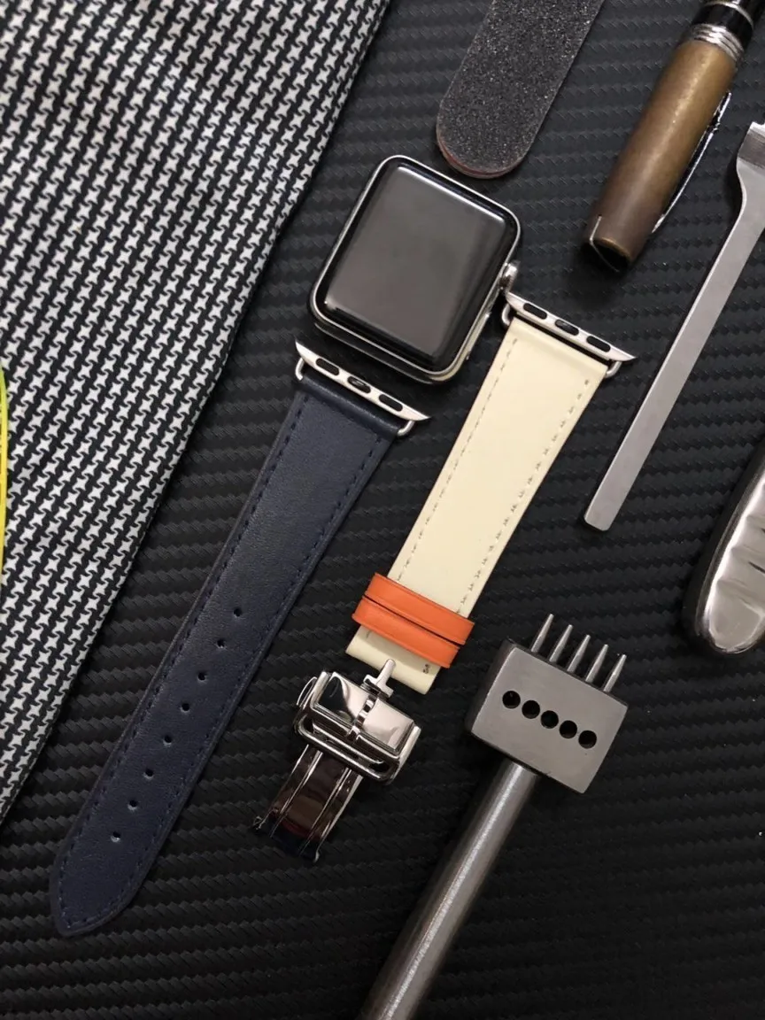 Кожаный ремешок для Apple Watch 4, 3, 2, 1, застежка-Пряжка, браслет для Iwatch 40 мм, 42 мм, 38 мм, 44 мм, ремень для одного тура