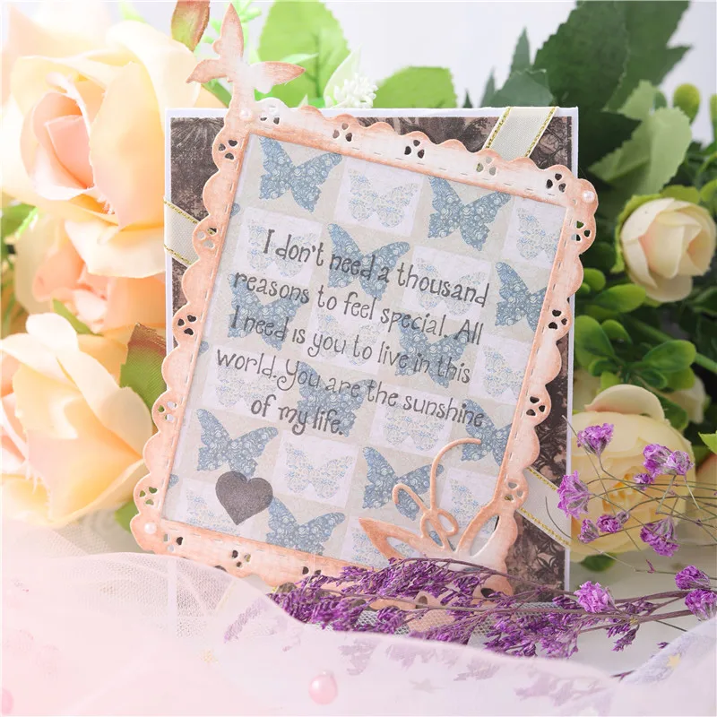 DiyArts бабочка край фон металлические режущие штампы кружева границы Скрапбукинг