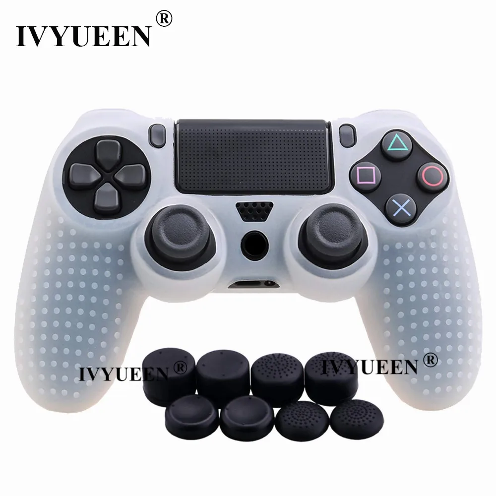 IVYUEEN 9 в 1 для Dualshock 4 PS4 Slim Pro контроллер Шипованная Кожа Премиум Защитный Противоскользящий Мягкий силиконовый чехол-накладка