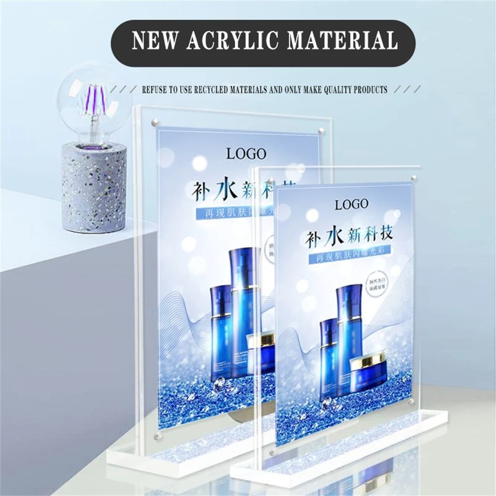 

Vertical A5 Acrylic Strong Magnetic Price Display Stand Price Tag Double Side Hotel Dining Table A6 Hd Transparent Catalog