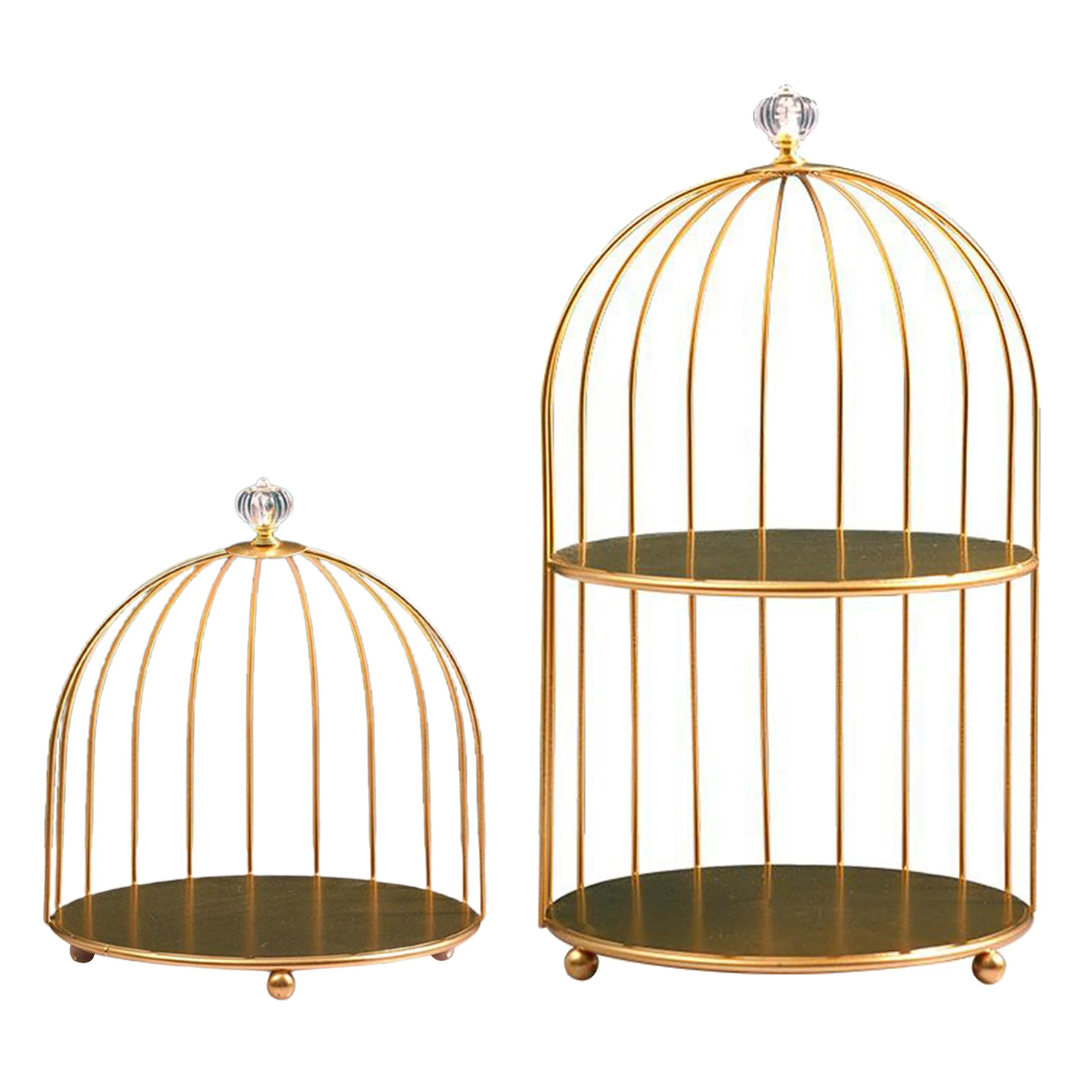 

Luxury Bird Cage Desk Skin Cares Organizer Holder Makeups Jewelry Cruet Rack