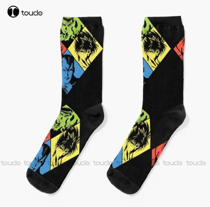 

yu yu Colors yuyu yuyu hakusho pop retro anime manga 90s 80s Socks dance socks Personalized Custom Unisex Adult Teen youth Socks