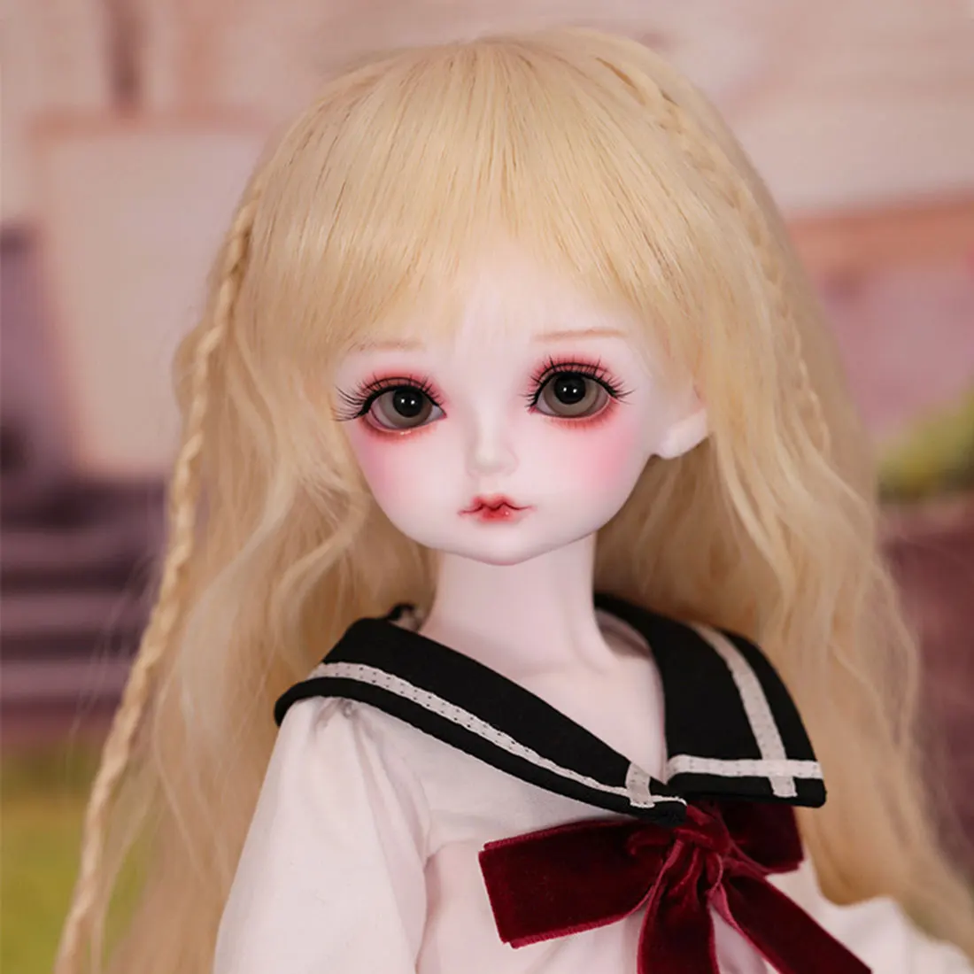

1/4 BJD Dolls Ribbon Makeup SD Dolls with Eyes and Cosplay Costume Set fashion dolls Girl's Toy Gift - Light Color Skin