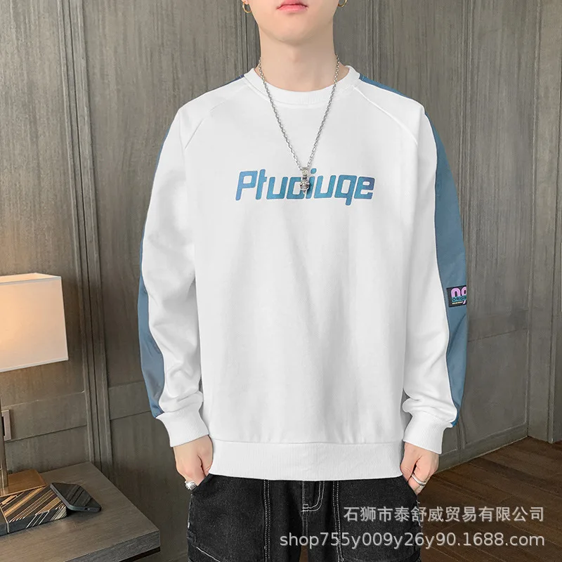 

XL60 and autumn collarless Korean sweater men's new loose sports fashion leisure long sleeve T-shirt lovers