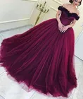 Бордовый бальное платье принцессы бальные платья с кружевным лифом баска на талии с низким вырезом на спине длинные платья для выпускного вечера бальное платье для вечерние