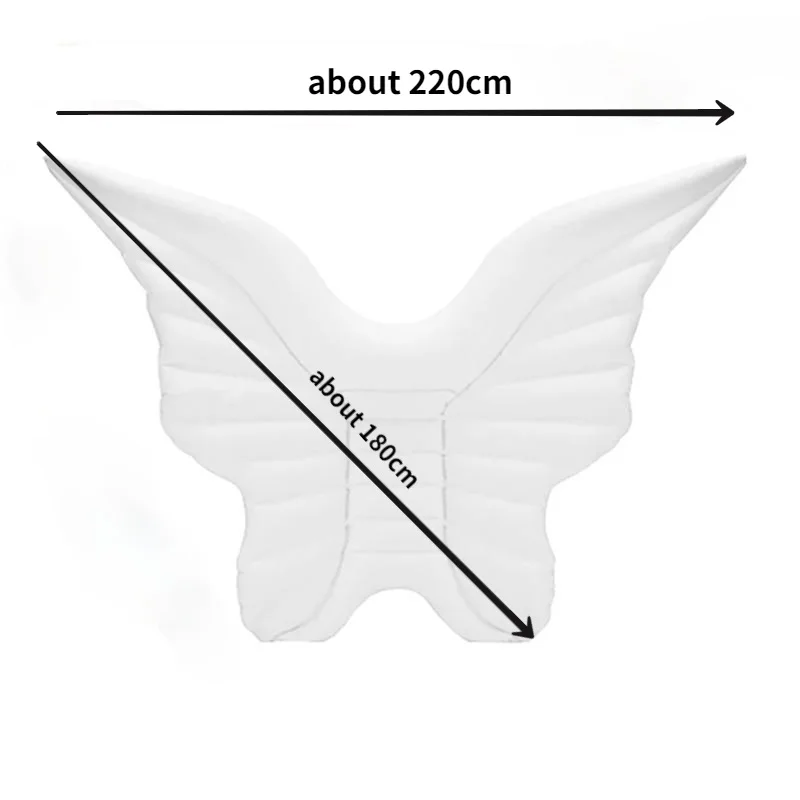 

Giant Angel Wings Inflatable Pool Floating Air Mattress Lazy Water Party Toy Riding Butterfly Swimming Ring Piscina 220*180cm