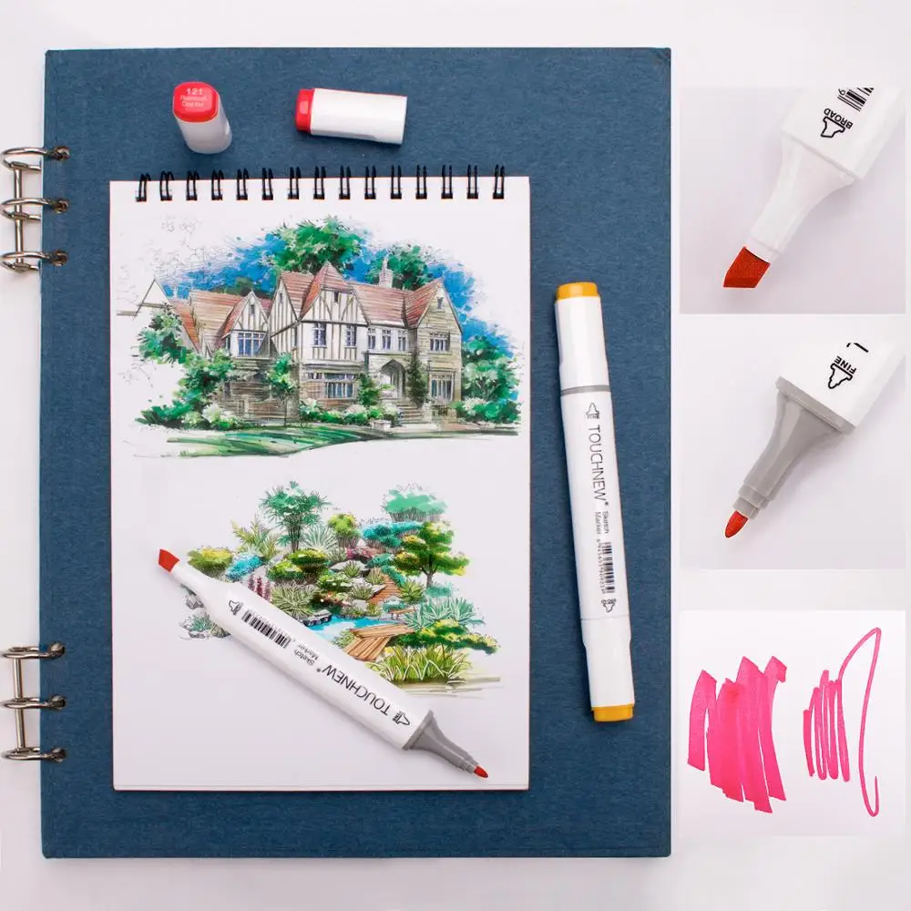 

30/40/60/80/168colors Art Markers Dual Tip Color Pens Alcohol-Based Graphic Artists Markers Set For Kids Adults Anime