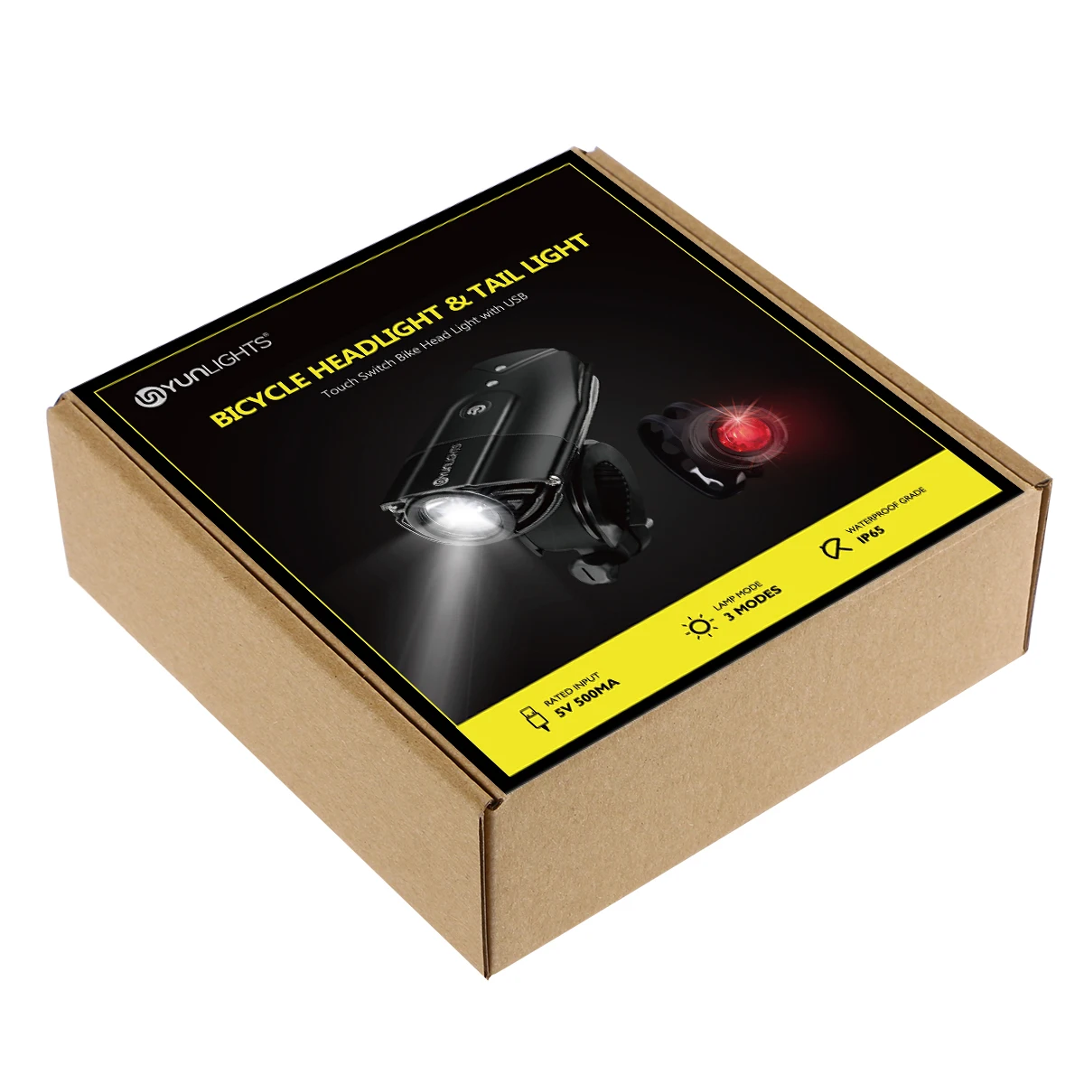 YUN светильник S 2000mAh USB Перезаряжаемый велосипедный водонепроницаемый передний