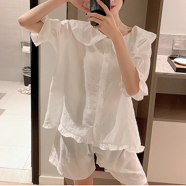 Летние женские комплекты Пижама с принцессой Лолита. Хлопковые топы + шорты.