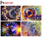 Алмазная 5D картина Huacan, полный комплект, часы, мозаика, вышивка, пейзаж, стразы, картины, украшение для дома