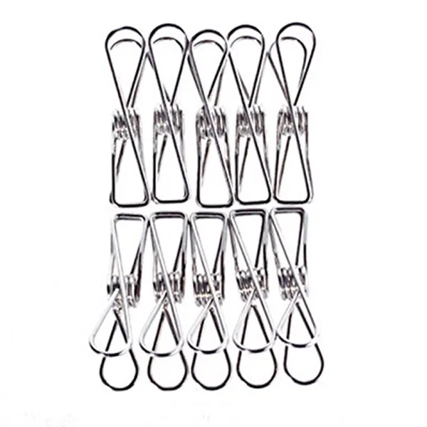 

50-Pack Clothes Pins,Durable Multi-purpose Utility Stainless Steel Clothes Clips Hooks Pins for Home Office