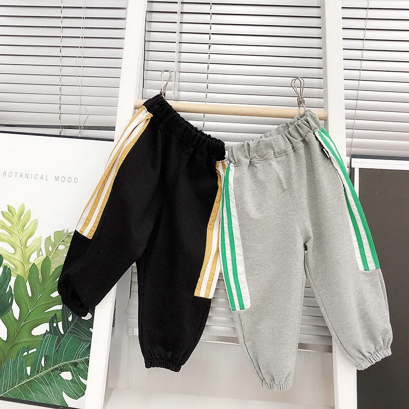 

1 2 3 4 5 Years Toddler Boys Pants Spring Autumn Casual Stripes Sweatpants for Boy Elastic Waist Loose Baby Boys Harem Pants New
