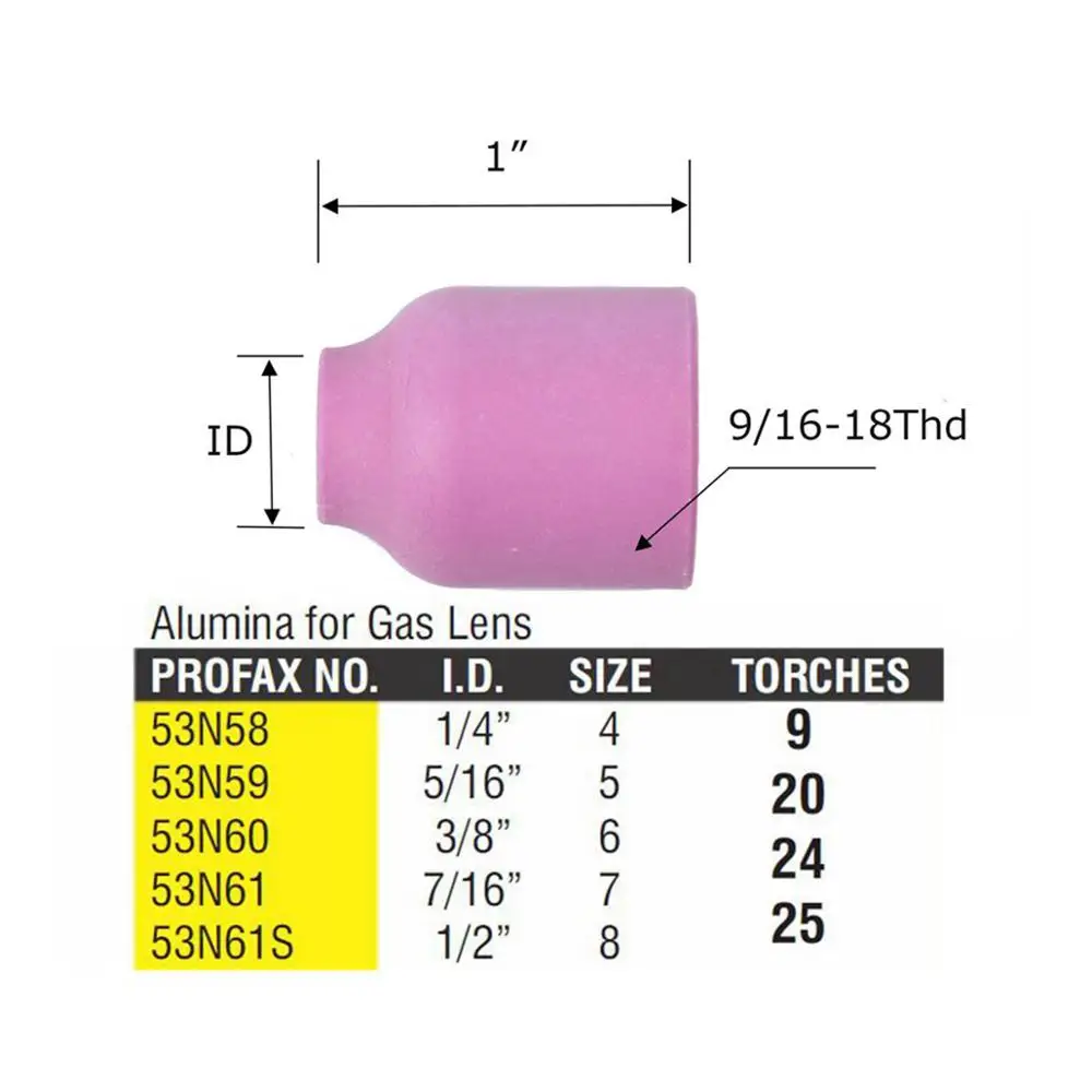 10-pk 53N61S #8 TIG сварочный Алюминиевый Керамический Газовый объектив чашка Tig фонарь