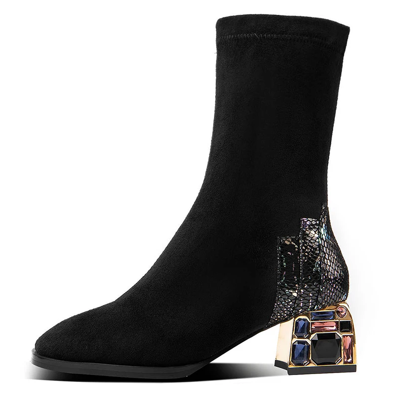 

New Arrival Women suede Leather Ankle Boots Keep Warm Winter Snow Boots Platforms Casual Shoes Woman Basic Boots