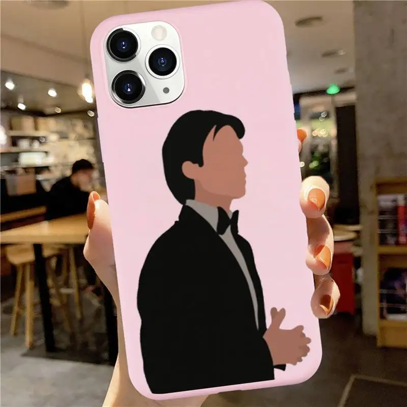 

The Vampire Diaries Damon Phone Case Pink Candy Color for iPhone 6 7 8 11 12 s mini pro X XS XR MAX Plus