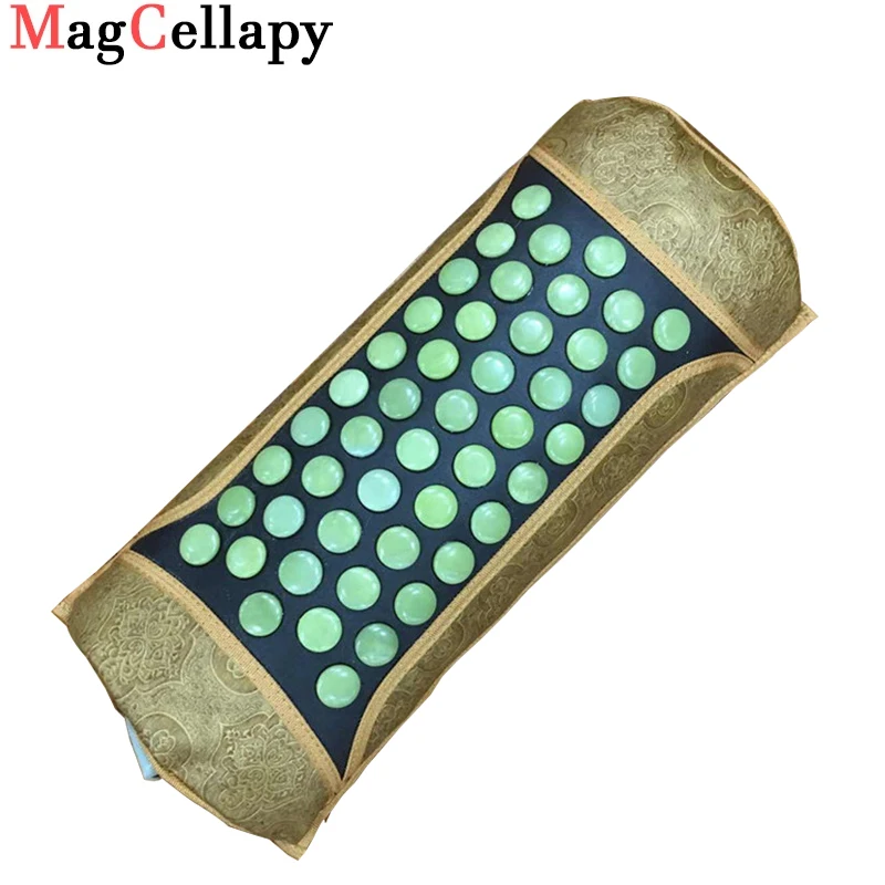 Natural Jade Massage Pillow Belleza Y Salud Tourmaline Germanium Stone Jade Cervical Pillow Help Sleep Relieve Pains Fatigue