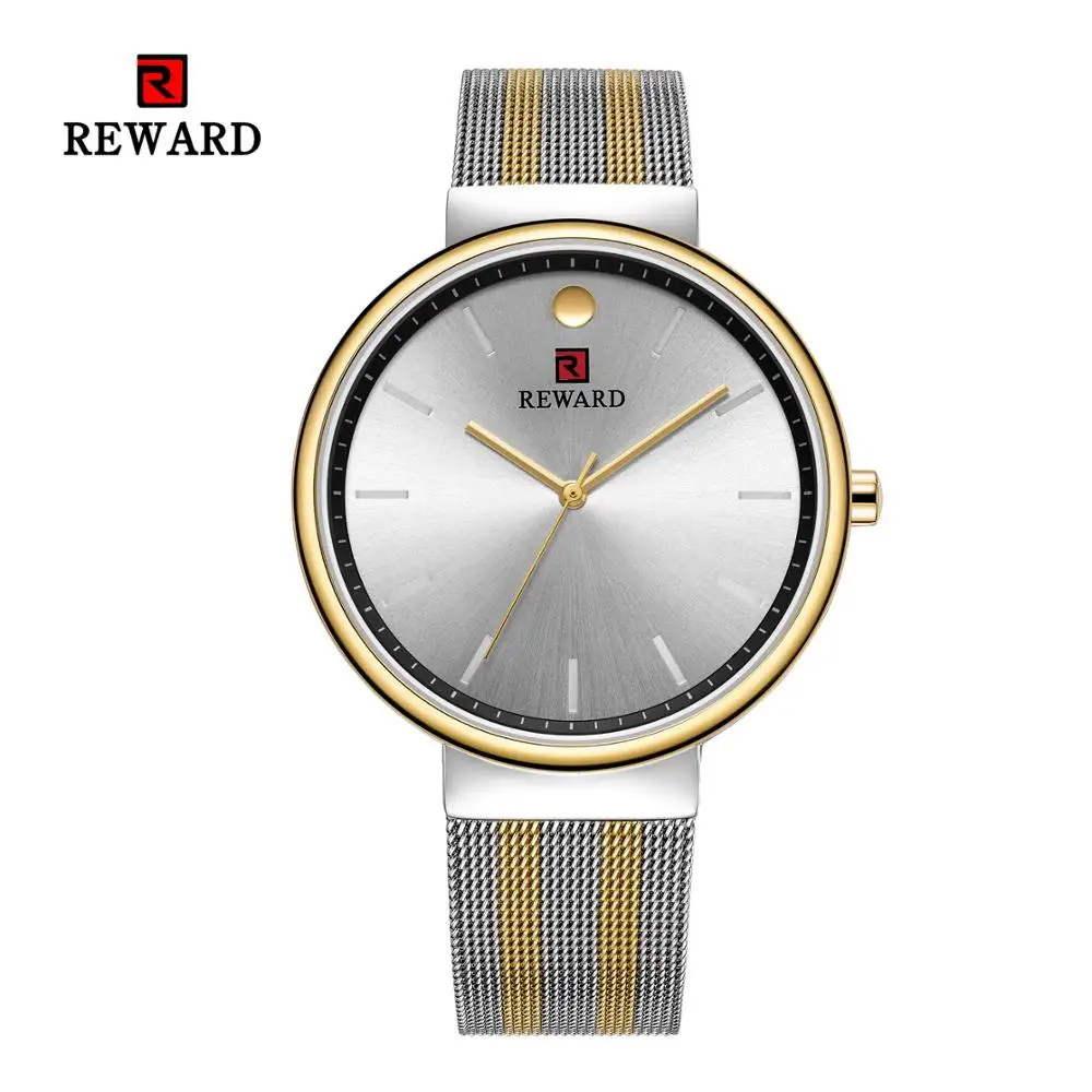 

REWARD Quartz Wristwatches Mixed Color Band Waterproof Fashion Ultra Thin Men Watch 2020 Original Clock Man for Business