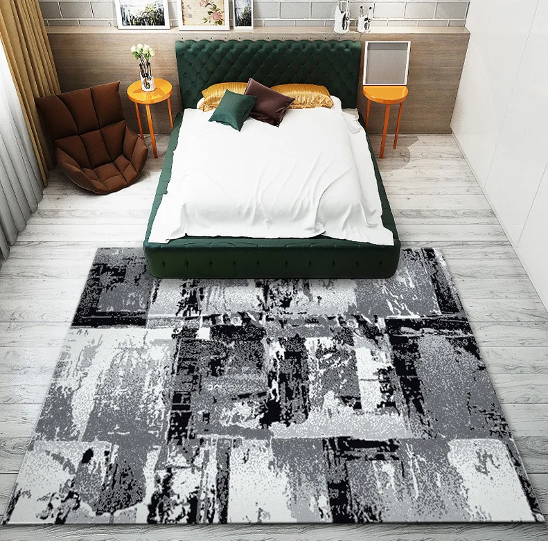 

European-style Simple Geometric Living Room Bedroom Non-slip Thick Printed Carpet Support Customization