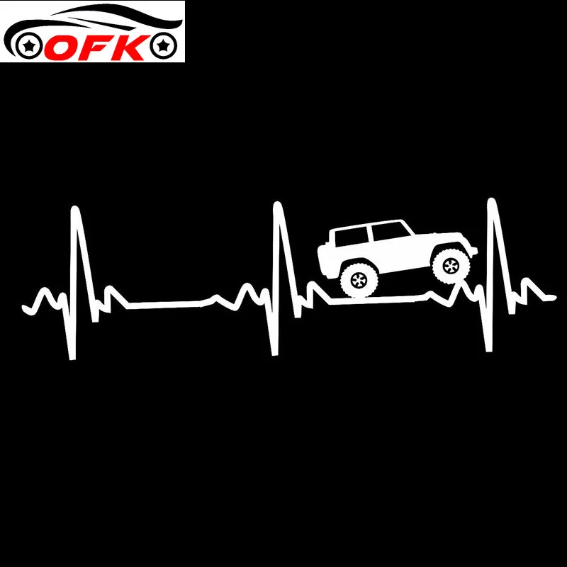 

Car Stickers Decor Motorcycle Decals 20cmx9cm Heart Beat EKG for Jeep Wrangler Decorative Accessories Creative Waterproof PVC.
