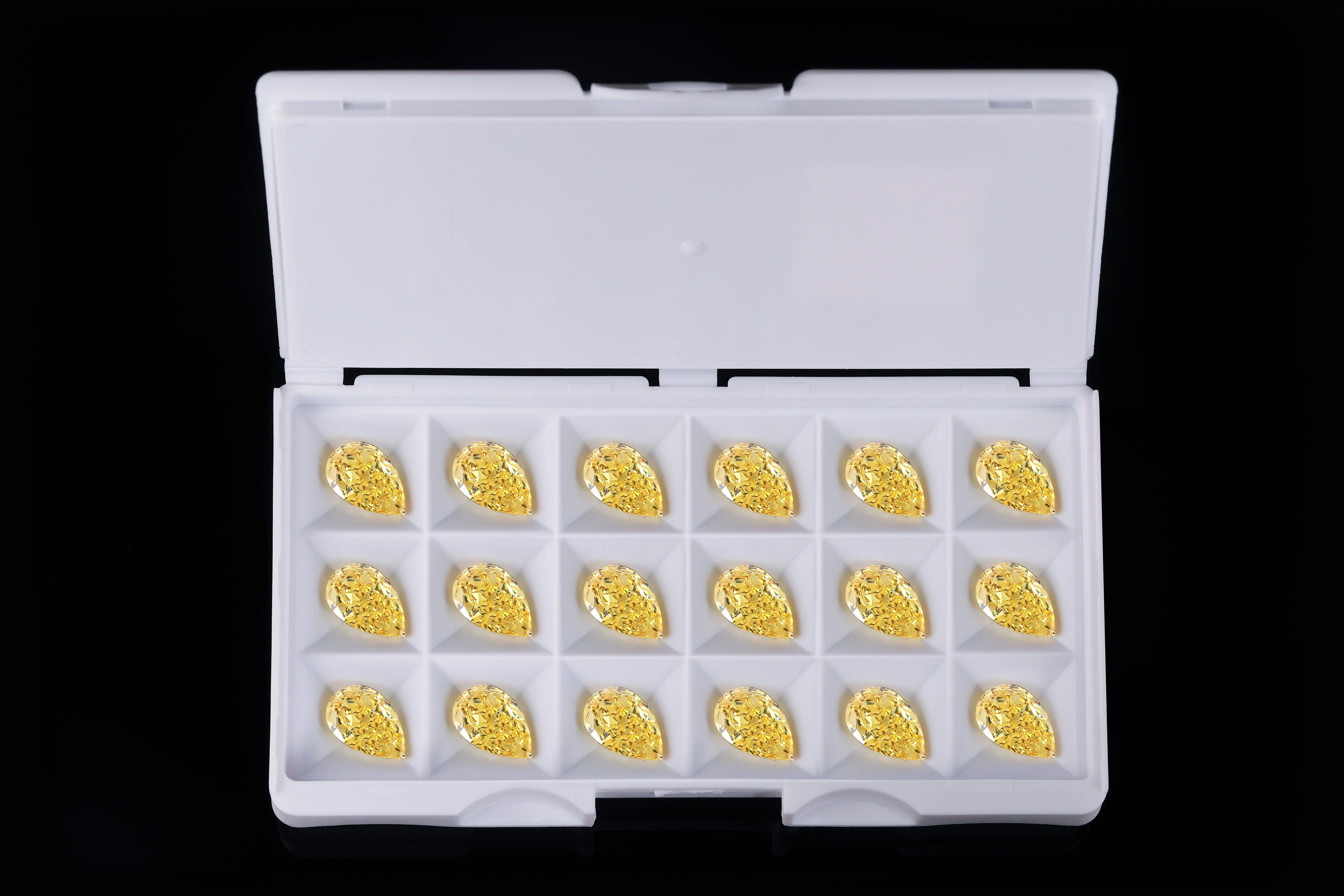 

High Quality Lab Created Diamond Yellow Tear Drop Pear Shape Synthetic Diamond Loose Gemstones