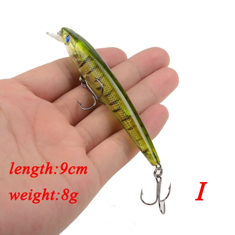 

1PCS Minnow Fishing Lure 95mm 7.7g Sinking Hard Bait Wobbler Jig Bait Crankbait Carp Striped bass Pesca Fishing tackle SwimBait