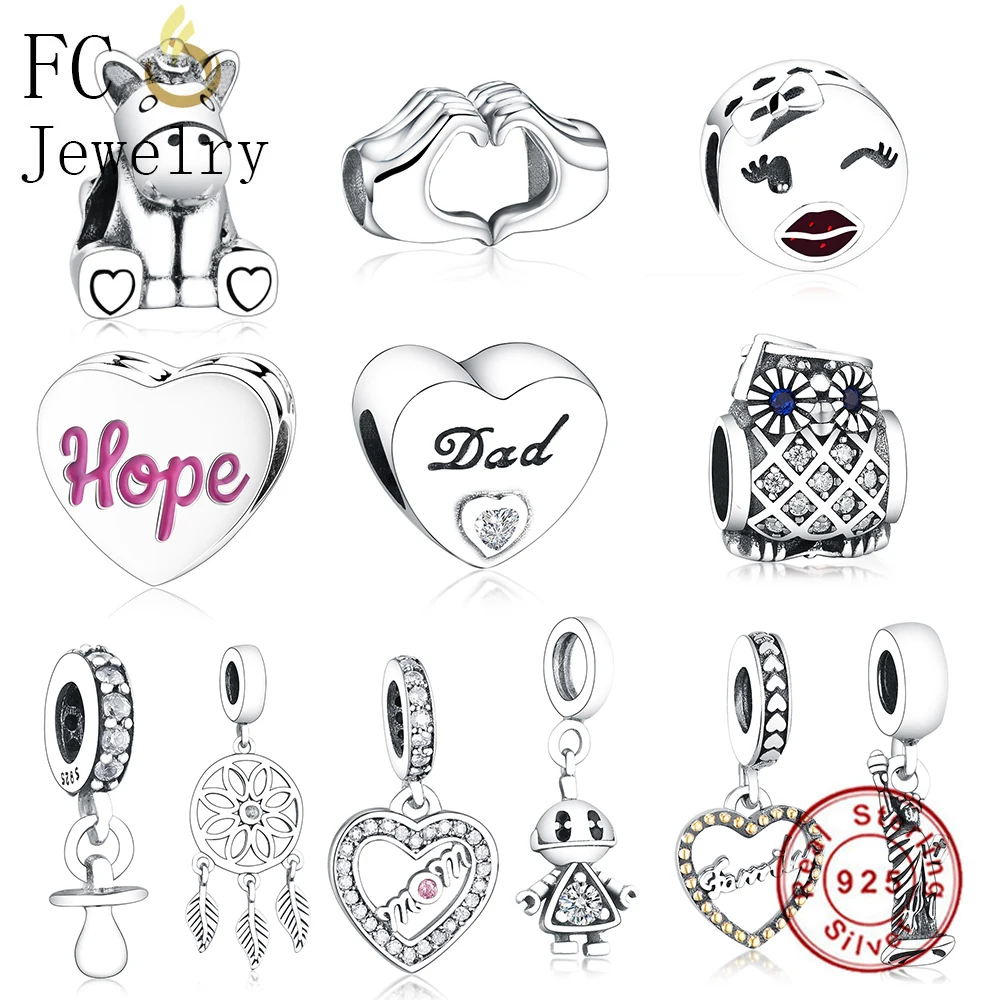 FC ювелирные изделия подходят к оригинальным браслетам Pandora брелоки 925 пробы