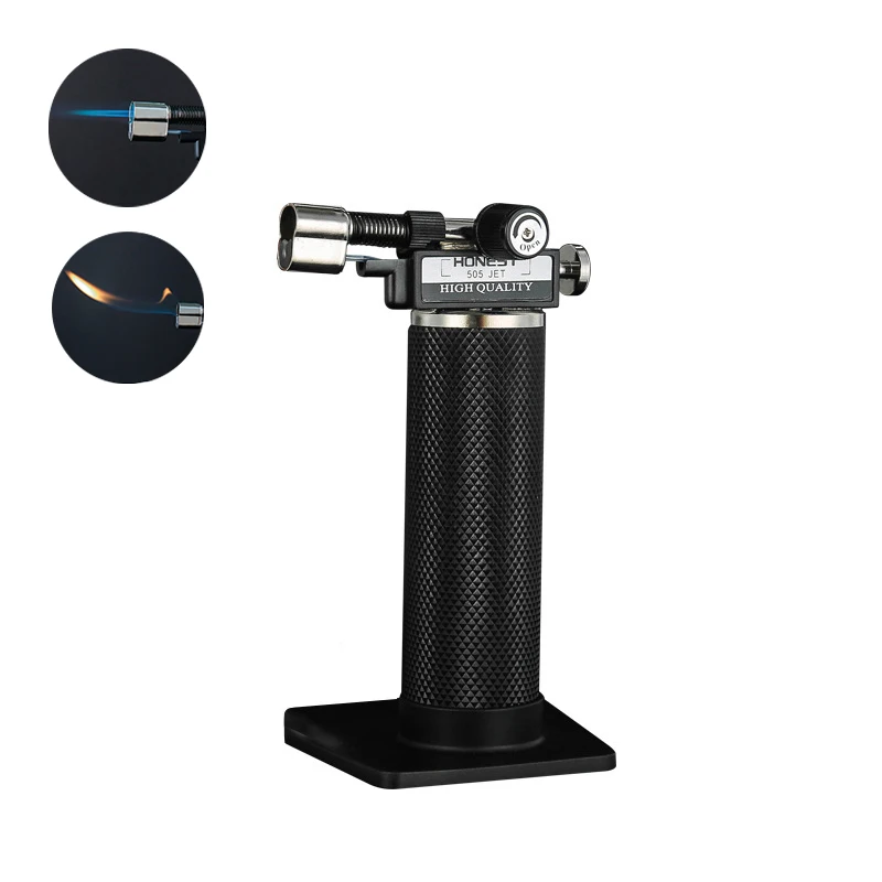 Честный стол с двумя режимами Зажигалка факела многоразового бутан Jet черный